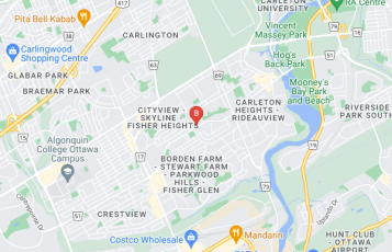 BeeMaids.ca location map: 1221 Meadowlands Drive East, Ottawa, Ontario