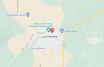 OnLocal Marketing location map: 3495 Pleasant Valley Rd, Armstrong, BC