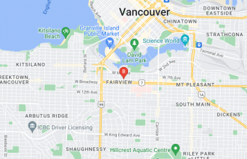 Maahi Wellness location map: 1118th W 8th Ave, Vancouver, BC