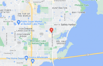 Clearwater Dentist location map: 1700 McMullen Booth Rd Ste A1, Clearwater, Florida