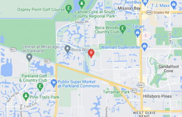 Boca Raton Emergency Plumber location map: 22301 Thousand Pines Ln., Boca Raton, Florida