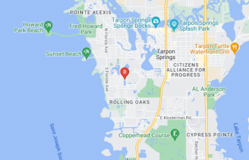 Contactbots.ai location map: 1207 Crossbow Lane, Tarpon Springs, Florida