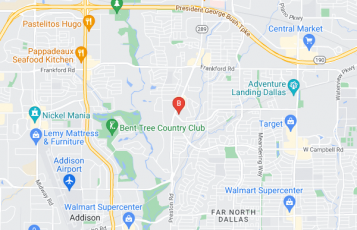 Dallas Tow Truck Service location map: 17304 Preston Road, Dallas, TX