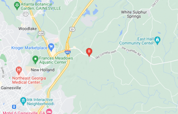 Gainesville Asbestos Testing & Removal Services location map: 2430 Pass Ln, Gainesville, GA