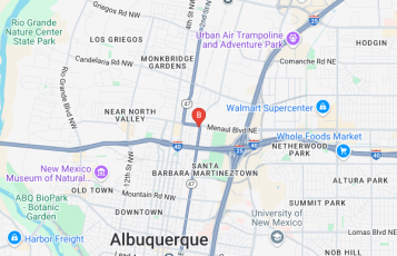 EverGuard Solar location map: 220 Menaul Boulevard Northeast, Albuquerque, New Mexico